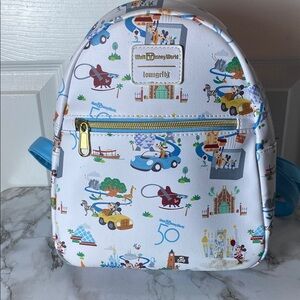 Loungefly Walt Disney World 50th Anniversary Mini Backpack Mickey Mouse Goofy